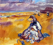Louis Valtat - Mother and Child on the Beach